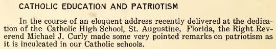 Catholic Education and Patriotism - July 1916