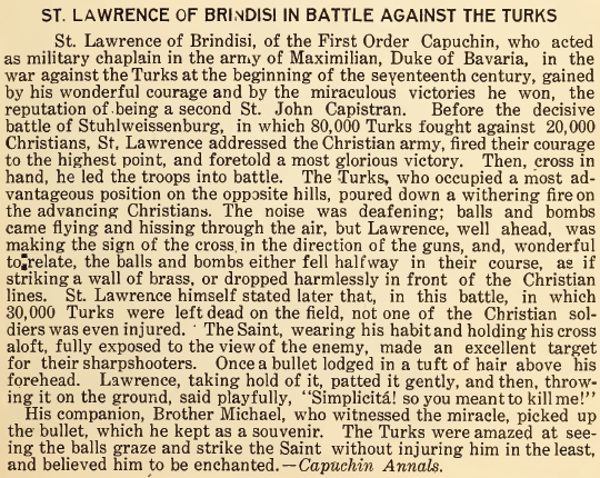 St. Lawrence of Brindisi in Battle against the Turks - July 1916